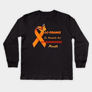 Go orange Month Kids Long Sleeve T-Shirt